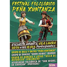 Póster - XVIII Festival P. Xuntanza (2025) Ein Projekt aus dem Bereich Plakatdesign, Grafikdesign, 3-D-Modellierung, Design von 3-D-Figuren und Digitales Lettering von Entebras - 03.07.2025