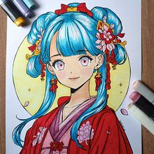 Mi proyecto de coloreado con marcadores para dibujo manga Ein Projekt aus dem Bereich Comic, Traditionelle Illustration, Farbenlehre und Manga von Sara Loaiza - 03.07.2025