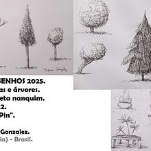 Os meus desenhos 2025, caneta nanquim, plantas e árvores. Ein Projekt aus dem Bereich Zeichnung, Bildende Künste, Kommunikation, Kreativität, Illustration mit Tinte, Artistische Zeichnung, Botanische Illustration, L, schaftsbau und Kreativität mit Kindern von Jayme Gonzalez - 04.07.2025