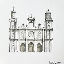 Santa Ana Cathedral. Gran Canaria. Canary Islands. Spain Ein Projekt aus dem Bereich Architektonische Illustration, Artistische Zeichnung, Zeichnung und Bleistiftzeichnung von Oliver Rivero - 05.07.2025