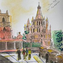 VENTANA A UN RECUERDO. Un projet de Illustration architecturale, Dessin, Illustration traditionnelle, Carnet de croquis, Esquisse  , et Aquarelle de diana_andradel - 07.07.2025