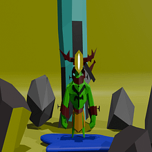 Personaje low poly "Guerrero". Un projet de Conception de personnages 3D, Jeux vidéo, 3D, Modélisation 3D , et Conception de jeux vidéo de juanmanuelusca24 - 08.07.2025