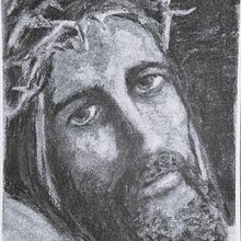 Rostro de Jesus. Un projet de Beaux Arts, Dessin, Dessin artistique, Dessin de portrait, Dessin réaliste et Illustration traditionnelle de Marco Aguilar - 08.07.2025