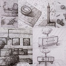 Os meus desenhos 2025, caneta nanquim, objetos.. Un projet de Dessin, Beaux Arts, Communication, Créativité, Illustration à l'encre, Dessin artistique, Dessin réaliste , et Créativité avec les enfants de Jayme Gonzalez - 09.07.2025