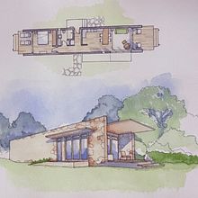 Bjazek House | Freehand Illustration for Artistic Architectural Design. Un projet de Architecture, Dessin au cra, on, Illustration architecturale, Design , Aquarelle, Esquisse , Illustration à l'encre , et Dessin artistique de Thiago Ranzatti - 11.07.2025