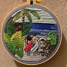 Surfeando juntos al final Ein Projekt aus dem Bereich Stickerei und Textildesign von Melisa Oliva - 11.07.2025