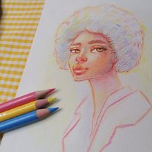 Retrato con lápices de colores. Un projet de Dessin aux cra, ons de couleur, Dessin, Dessin de portrait , et Carnet de croquis de Mariana Rico - 11.07.2025