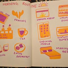 My Morning Routine Prompt Ein Projekt aus dem Bereich Bildende Künste, Skizzenentwurf, Kreativität, Zeichnung, Sketchbook und Achtsamkeit von Rabeea - 13.07.2025