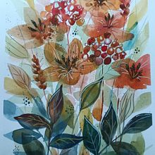 Projekt z kursu Piękno akwarelowych kwiatów: poczuj więź z naturą Ein Projekt aus dem Bereich Botanische Illustration, Traditionelle Illustration, Malerei und Aquarellmalerei von halina - 14.07.2025