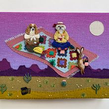Pet Commission for the dogs Mr Miyagi and Miss Houdini . % İrem Yazıcı tarafından hazırlanan Tekstil Tasarımı, Sanat ve El Sanatları, El, af Sanatları, Ve Nakış projesi - 07.14.2025