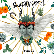 Santa Diabla mezcal. Projekt z dziedziny  Kolaż, Trad, c, jna ilustracja, Ilustracja c i frowa użytkownika Lorena Perez - 15.07.2025