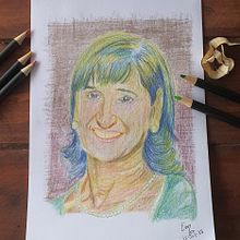 Dibujo de dama en colores. Een project van Tekenen met kleurpotloden,  Tekening,  Portrettekening y Sketchbook van Edison Hurtado Morales - 16.07.2025