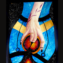 El universo entre tus dedos . Figure Drawing, Painting, and Watercolor Painting project by Michelle Martinez - 07.21.2025