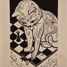 Checkmiau. Artesanato, Artes plásticas, Ilustração tradicional, Estampagem e Ilustração com tinta projeto de isdira_fad - 21.07.2025