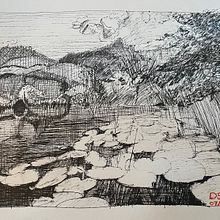 Funtenensee - Meiringen . Un proyecto de Dibujo, Ilustración tradicional, Ilustración con tinta, Sketchbook y Bocetado de Didier Van Impe - 26.07.2025