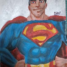 Superman. Een project van Stripboek, Ontwerp van personages, Traditionele illustratie, Schilderij,  Acr y lschilderij van Diogo Meirinhos - 27.07.2025