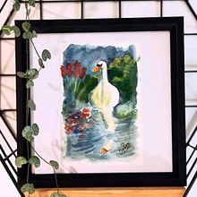 Reflejo del Cisne. Un projet de Illustration traditionnelle , et Aquarelle de El arte de Elias - 29.07.2025