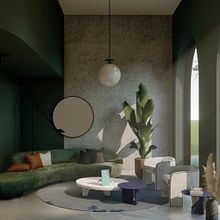 sala al ataredecer. Modelagem 3D, Arquitetura, Visualização arquitetônica, 3D Design, e Arquitetura digital projeto de fernandohesa01 - 29.07.2025