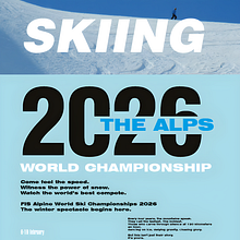Diseño de un flyer para el campeonato mundial de esquí alpino del 2026. Graphic Design, Poster Design, Stationer, and Design project by Enric Gras Torres - 07.31.2025