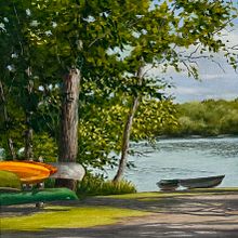 LAKE VIEW . % Donna Merola tarafından hazırlanan Güzel sanatlar, Yağlıbo, Ve a Resim projesi - 08.01.2025