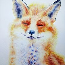 Sleeping fox. Een project van Realistische tekening, Traditionele illustratie, Naturalistische illustratie y Aquarelschilderen van Ala Dyrek - 03.08.2025