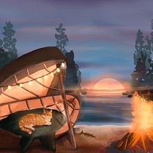 Hygge. Digital Drawing, Digital Illustration, and Traditional illustration project by madeleine_farag - 08.04.2025