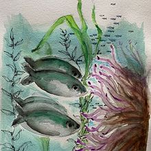 Sueños de Mar. Traditional illustration, Naturalistic Illustration, Painting, and Watercolor Painting project by Griselda Gottero - 08.05.2025