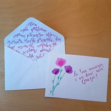 Biglietto di ringraziamento per un'amica con lettering in piccolo formato. H, Lettering, and Traditional illustration project by Jessica Ronchetti - 08.05.2025