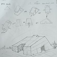 Public Library. Een project van  Architecturale illustratie, Architectuur,  Tekening, Sketchbook,  Schetsen y Ruimtelijk ontwerp van Min Khant - 05.08.2025