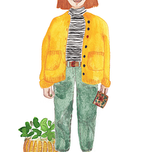 Leokadia - projekt postaci. Design de personagens, Ilustração tradicional, Pintura, e Pintura em aquarela projeto de Gabriela Tokarczyk-Dziwura - 08.08.2025