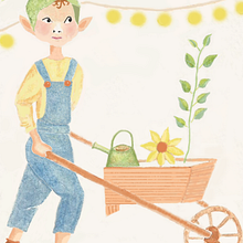 Bartolo, el duende ecologista. Pintura em aquarela, e Desenho projeto de Barbara Ormeño - 11.08.2025