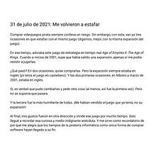Efeméride: Me estafaron comprando un juego ilegal. Un projet de Créativité, Narration, Stor, telling, Écriture , et Écriture créative de Mario Augusto Puga Valera - 12.08.2025