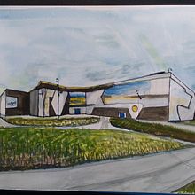 Fachada norte . Drawing, Watercolor Painting, Architectural Illustration, Sketchbook, Ink Illustration, and Sketching project by omauricionp - 08.14.2025