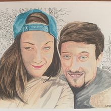 David y Vicky. Un proyecto de Ilustración tradicional, Dibujo, Artesanía, Pintura, Creatividad, Dibujo a lápiz, Dibujo de Retrato y Pintura gouache de Mikel Urtasun Osacar - 15.08.2025