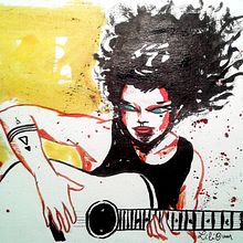 Ambiance guitare. Projekt z dziedziny Tradycyjna ilustracja,  Rysunek, Ilustracja cyfrowa, Malowanie akwarelą i  Rysunek atramentem użytkownika amelili - 15.08.2025