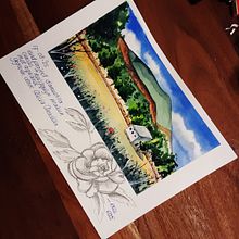 Eindproject "Reisboekje maken met aquarel". Een project van Traditionele illustratie,  Architecturale illustratie, Aquarelschilderen y Sketchbook van ramonasliep78 - 17.08.2025