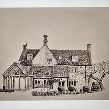 Ballpoint drawing of a much-loved family home. . Ink Illustration project by sjwsarahjane - 08.17.2025