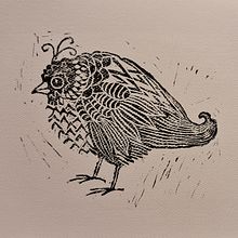 Quail lino print. Printing, and Engraving project by sjwsarahjane - 08.17.2025