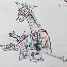 Professor G. Raffe loves pie . Design de caractere, Ilustrație pentru copii, Desen și Desen în creion de Harley Christensen - 08.18.2025