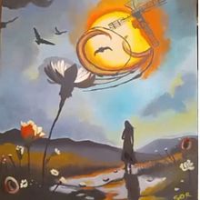 Paisaje acrílico sobre lienzo. Pintura Acrílica, Ilustração tradicional, e Pintura projeto de Yadira Morán Morales - 19.08.2025
