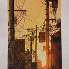 Backlit . Een project van  Beeldende kunst, Schilderij y Aquarelschilderen van Aga - 21.08.2025