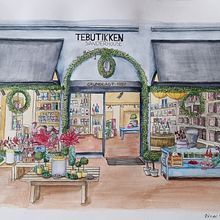 Tea Shop Illustration . % anisa_neto tarafından hazırlanan Mimari İllüstras, on, Çizim, Tablo, Sulubo, Ve a Resim projesi - 08.21.2025