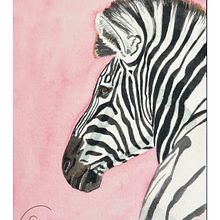 zèbre réaliste à l’aquarelle. Een project van  Beeldende kunst, Naturalistische illustratie, Schilderij y Aquarelschilderen van Sylvie Abel - 23.08.2025
