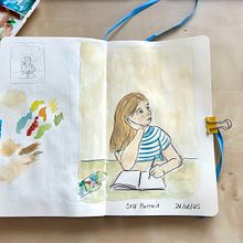 Exploratory Sketchbooking. Een project van  Schetsen,  Creativiteit,  Tekening, Traditionele illustratie, Aquarelschilderen, Schilderen met gouache y Sketchbook van Maya Marty - 24.08.2025