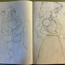 mushroom princess Ein Projekt aus dem Bereich Design von Figuren, Zeichnung, Bleistiftzeichnung, Sketchbook und Skizzenentwurf von Giulia Partesana - 24.08.2025