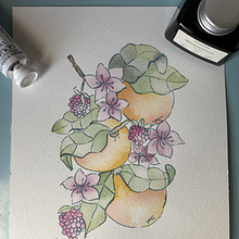 Ilustracion acuarela tinta y crayon . Un proyecto de Pintura acrílica, Ilustración tradicional, Pintura a la acuarela, Ilustración botánica, Dibujo con lápices de colores e Ilustración con tinta de Mel E. - 24.08.2025