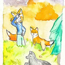 Mis amigos los zorros. Pintura em aquarela e Ilustração com tinta projeto de gabriela figueroa - 26.08.2025
