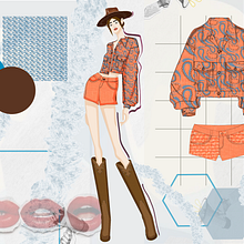 Artbook cowgirl . % María Cristina Medina Loría tarafından hazırlanan Dijital İllüstras, on, Moda Tasarımı, Grafik Tasarım, Geleneksel illüstras, on, Vektör İllüstras, onu, Moda İllüstras, Ve onu	 projesi - 08.28.2025