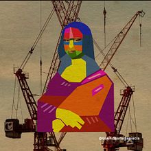 A Mona Lisa Industrial. Ilustração digital, e Colagem projeto de Carlos del Estal Castaño - 31.08.2025