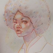 Utilizzo delle matite colorate su ritratto.. Un progetto di Disegno con matite colorate, Disegno, Disegno di ritratti e Sketchbook di Angelica Perseu - 05.09.2025